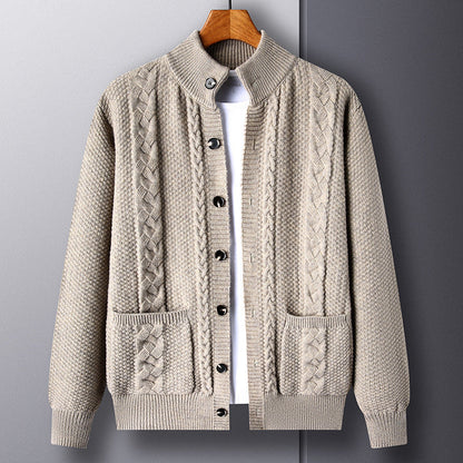 Adrian – Modischer Jacquard Cardigan mit Taschen für Herren