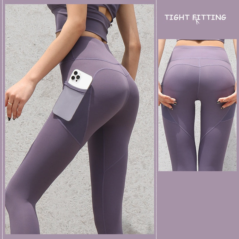 Anne – Nahtlose Sportleggings mit Taschen und hohem Bund für Frauen