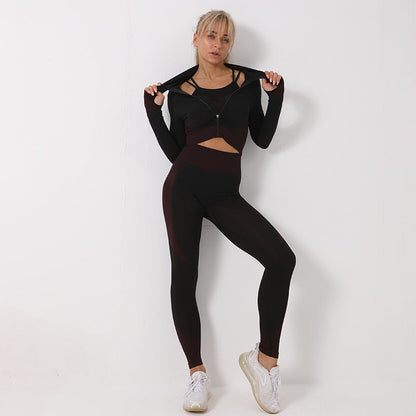 Amanda – 3-teiliges nahtloses Sportset für Damen