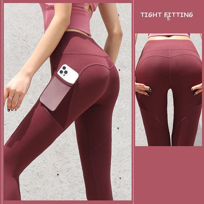 Anne – Nahtlose Sportleggings mit Taschen und hohem Bund für Frauen