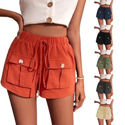 Abigail – Bequeme Cargo-Shorts mit Tasche und lockerer Drawstring für den Sommer