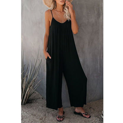 Sarah – Lässiger ärmelloser Damen-Jumpsuit mit Taschen