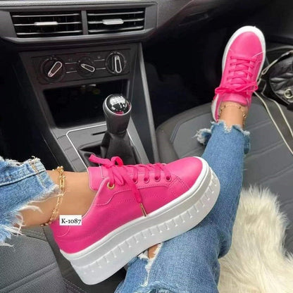 Francesca – Chunky Klackskor Snörstövlar Sneakers