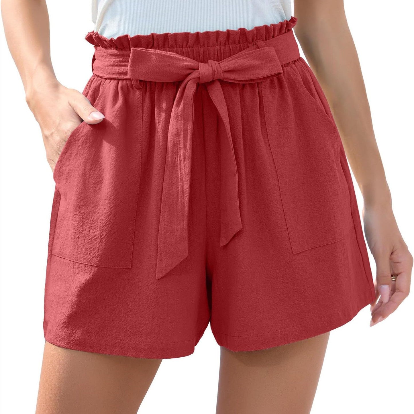 Jenny – Stilvolle Rüschenshorts mit Taschen für Damen