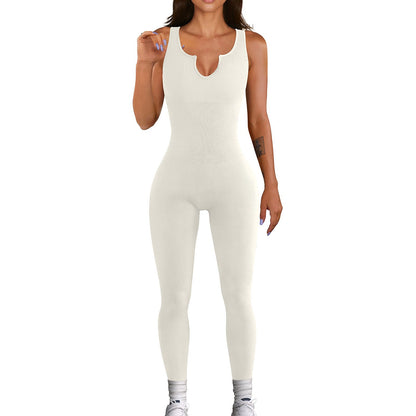 Harriet – Ärmelloser Damen-Jumpsuit mit Hohem Elastischem Faden