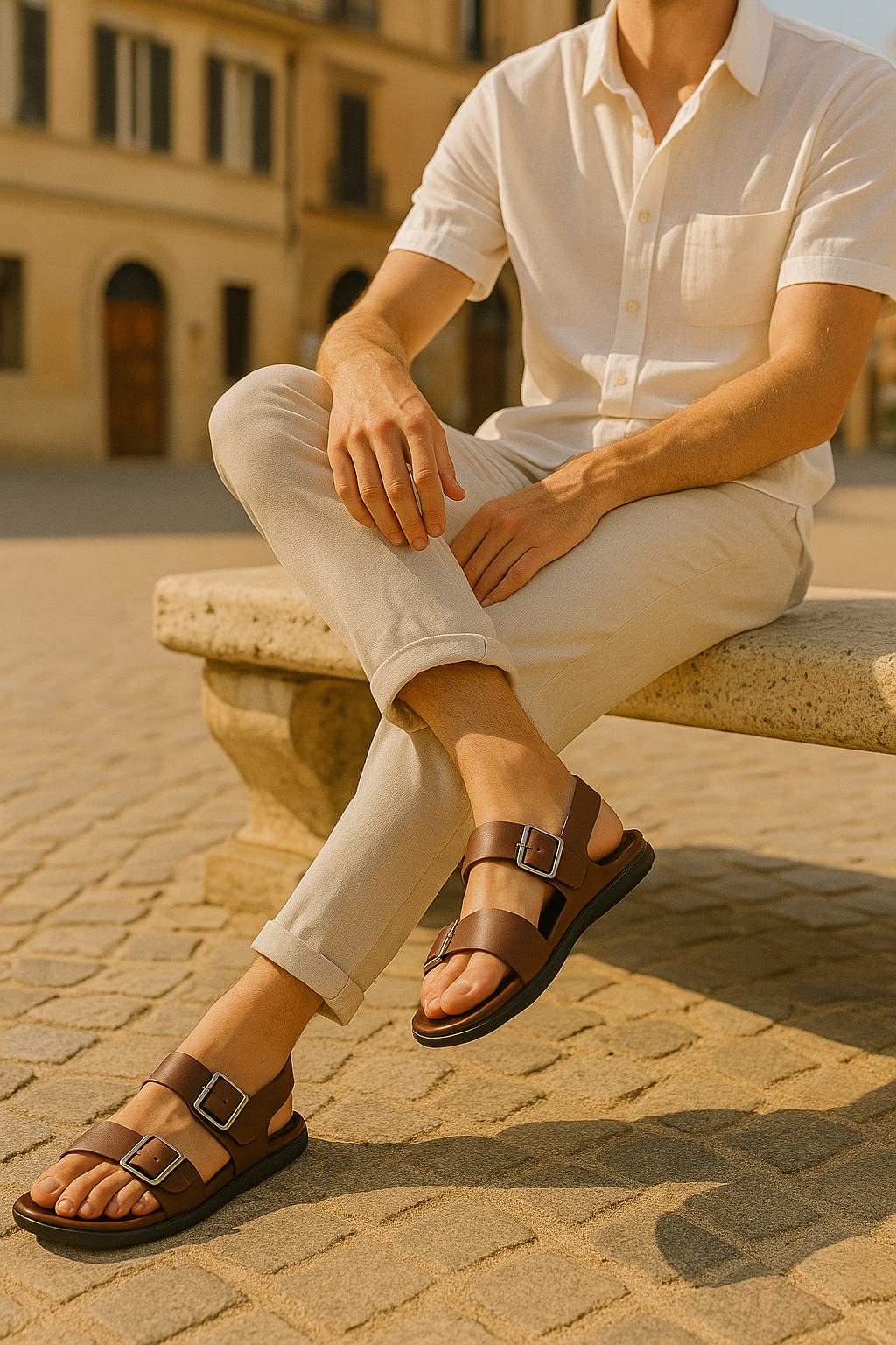 Ronnie – Bekväma Sandaler med Spänne för Herrar