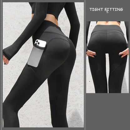 Anne – Nahtlose Sportleggings mit Taschen und hohem Bund für Frauen