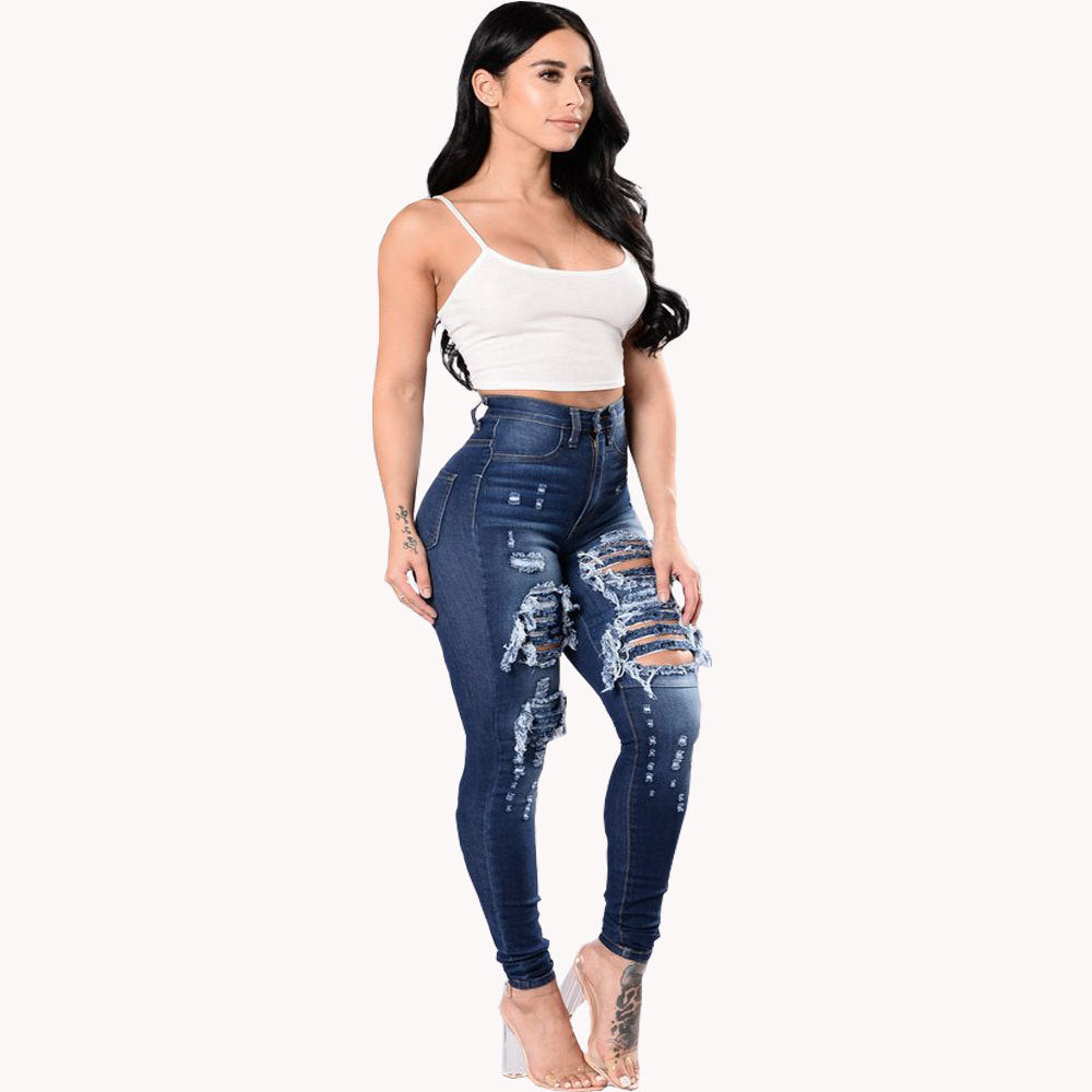 Margaret – Zerissene Damenjeans mit Waschung