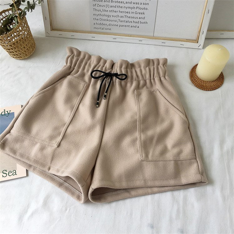 Janet – Hochtaillierte Weite Beinhosen Shorts