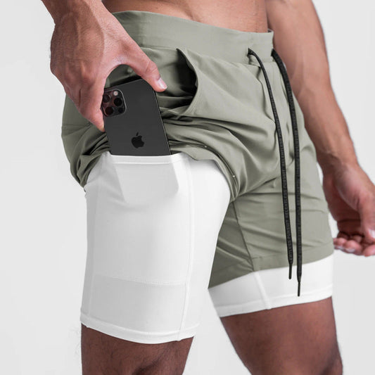 Jack – Sportliche, schnelltrocknende, doppelschichtige Zwe-in-eins Laufshorts